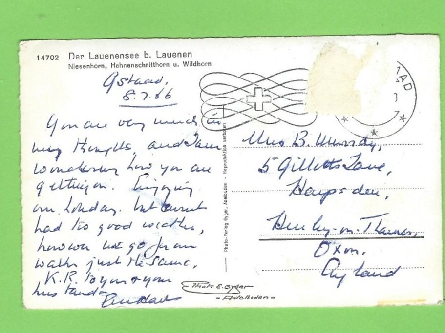 Cartoline postali: Der Lauenensee bei Lauenen – Usato da Zürich venduto da t24_de 1
