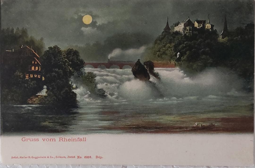 Cartoline postali: RHEINFALL - Gruss vom Rheinfall – Usato da Delémont venduto da Domdom1