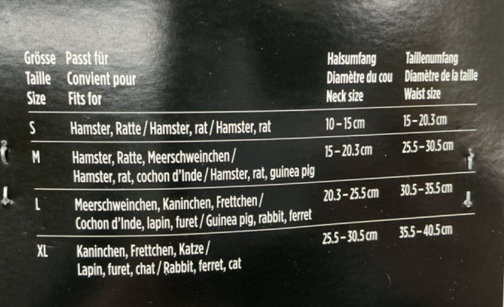 Guinzagli & Collari: Neues Nager-Geschirr Gr. M – Nuovo e nell'imballaggio originale da Rüthi (Rheintal) venduto da Balty 2