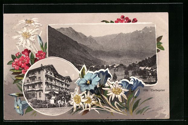 Cartoline postali: Corbeyrier, Talblick, Rahmen mit gemalte – Usato da Berlin venduto da bartko-reher