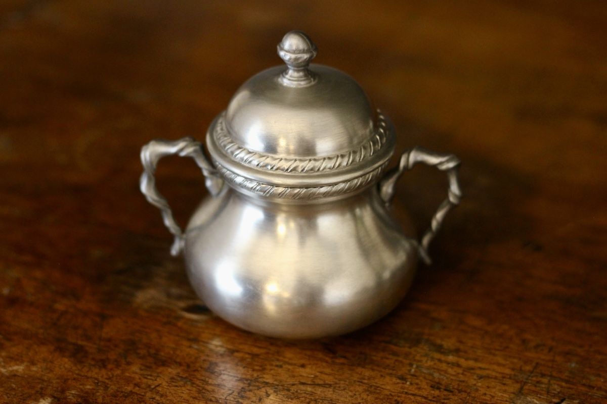 Tazze: Set da Caffè Vintage in Ceramica e Peltro – Usato da Seseglio venduto da GiacominiAntiques 7