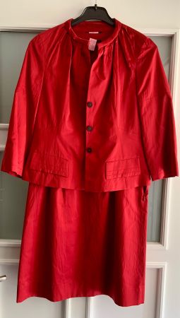 BOSS Black Label KLeid+Jacke Seide-Mix, rot Gr.40, gereinigt