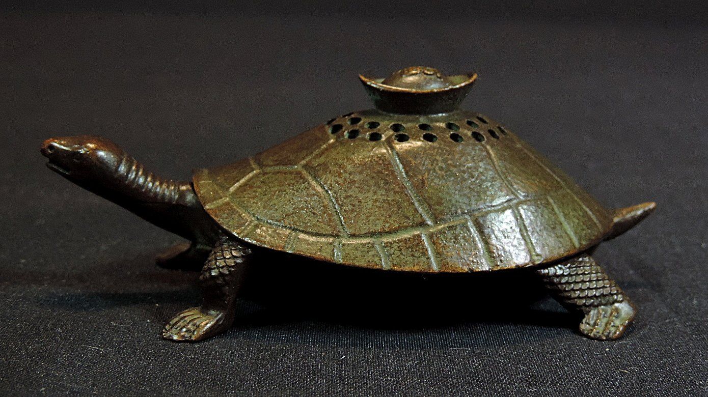 Figuren: Bronzefigur Schildkröte mit Deckel, Räuchergefäss – Gebraucht aus Duggingen von roterbambus 2