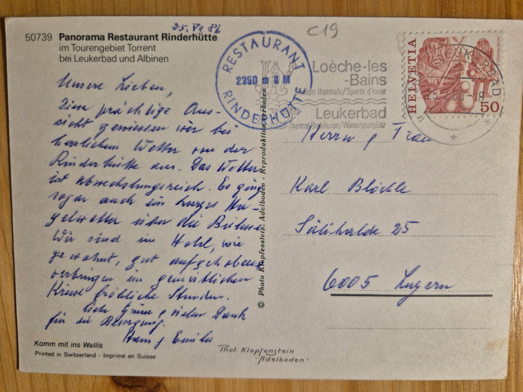 Cartoline postali: Leukerbad - Panorama Rinderhütte – Usato da St-Léonard venduto da thipif 1
