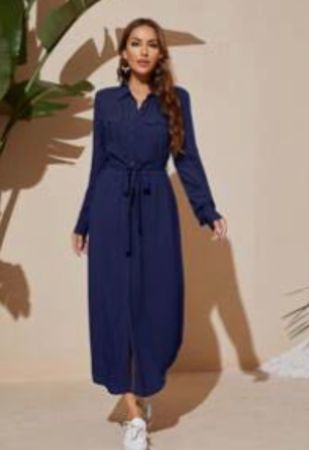 Blusenkleid, blau, Grösse 40 – Perfekt für den Herbst!