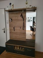 Garderobenpaneel mit Spiegel und Sitzbank gebraucht