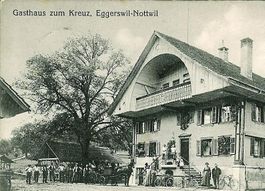 Nottwil LU Eggertswil Rest. Kreuz Kutsche grosses Fest 1924