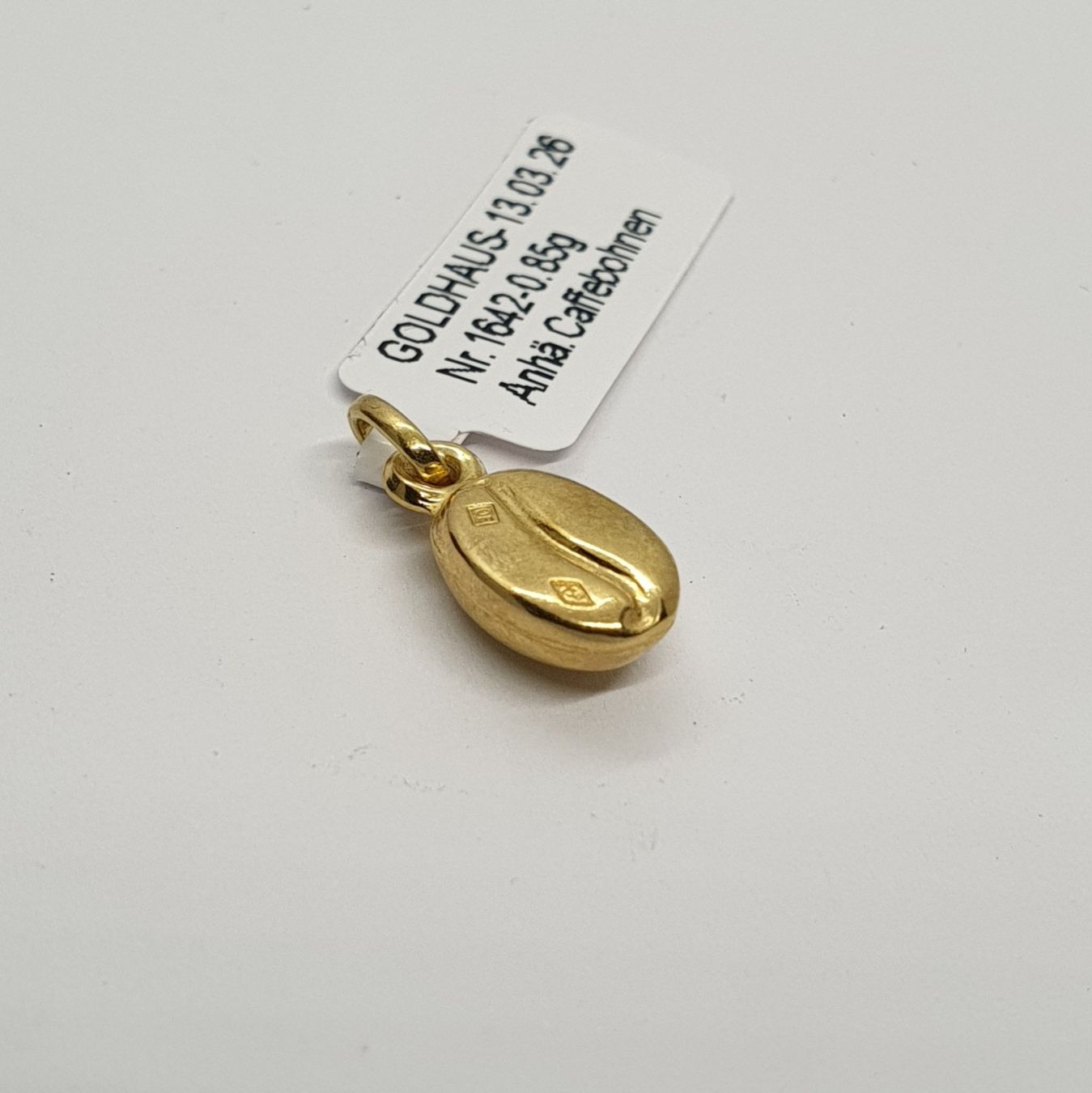 Ciondoli: Echt 18K Gold - Kaffeebohne Anhänger – Usato da Luzern venduto da Goldhaus-Luzern 1