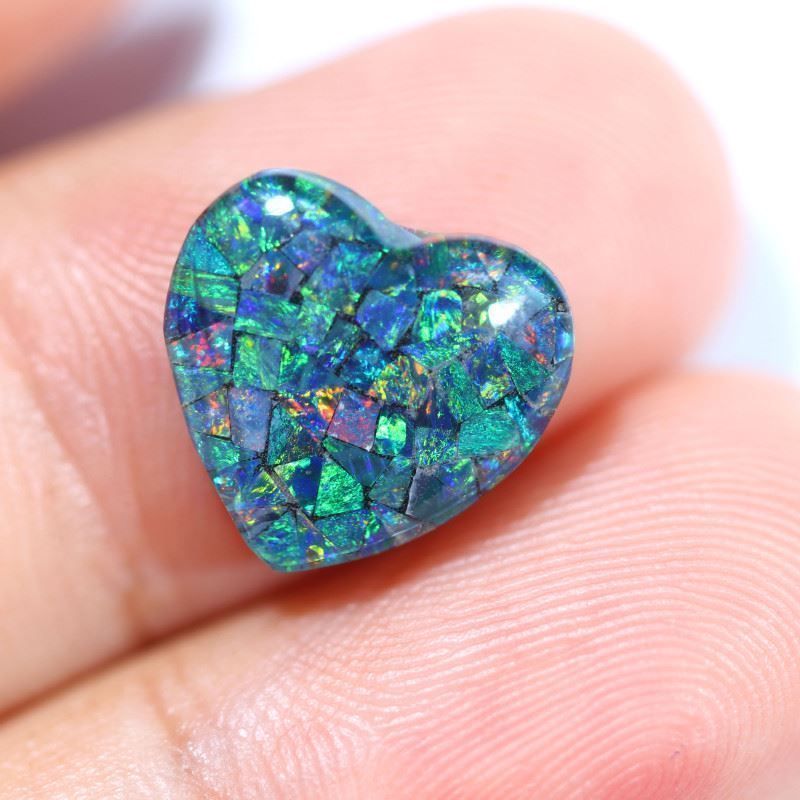 Pietre preziose: Australian Opal Triplet Mosaic Herz 4.50 – Nuovo (secondo la descrizione) da Bern venduto da Grindelwaldaus 2