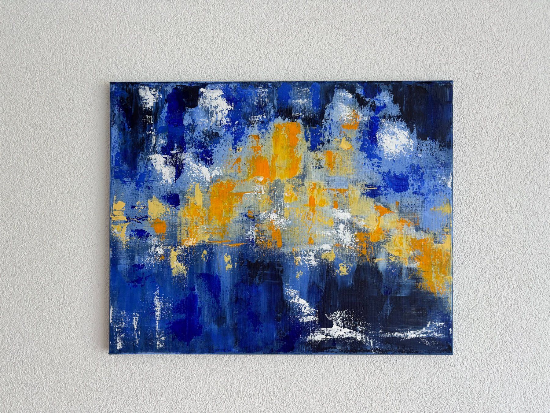Dipinti: Abstraktes Acrylgemälde blau gelb – Nuovo (secondo la descrizione) da Cham venduto da Felha 1