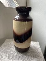 Vintage Keramik Vase, braun/beige, gestreift, Top Zustand