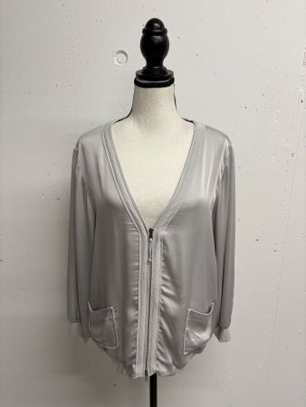 Marc Cain sportliche Bluse grau 40 Reissverschluss