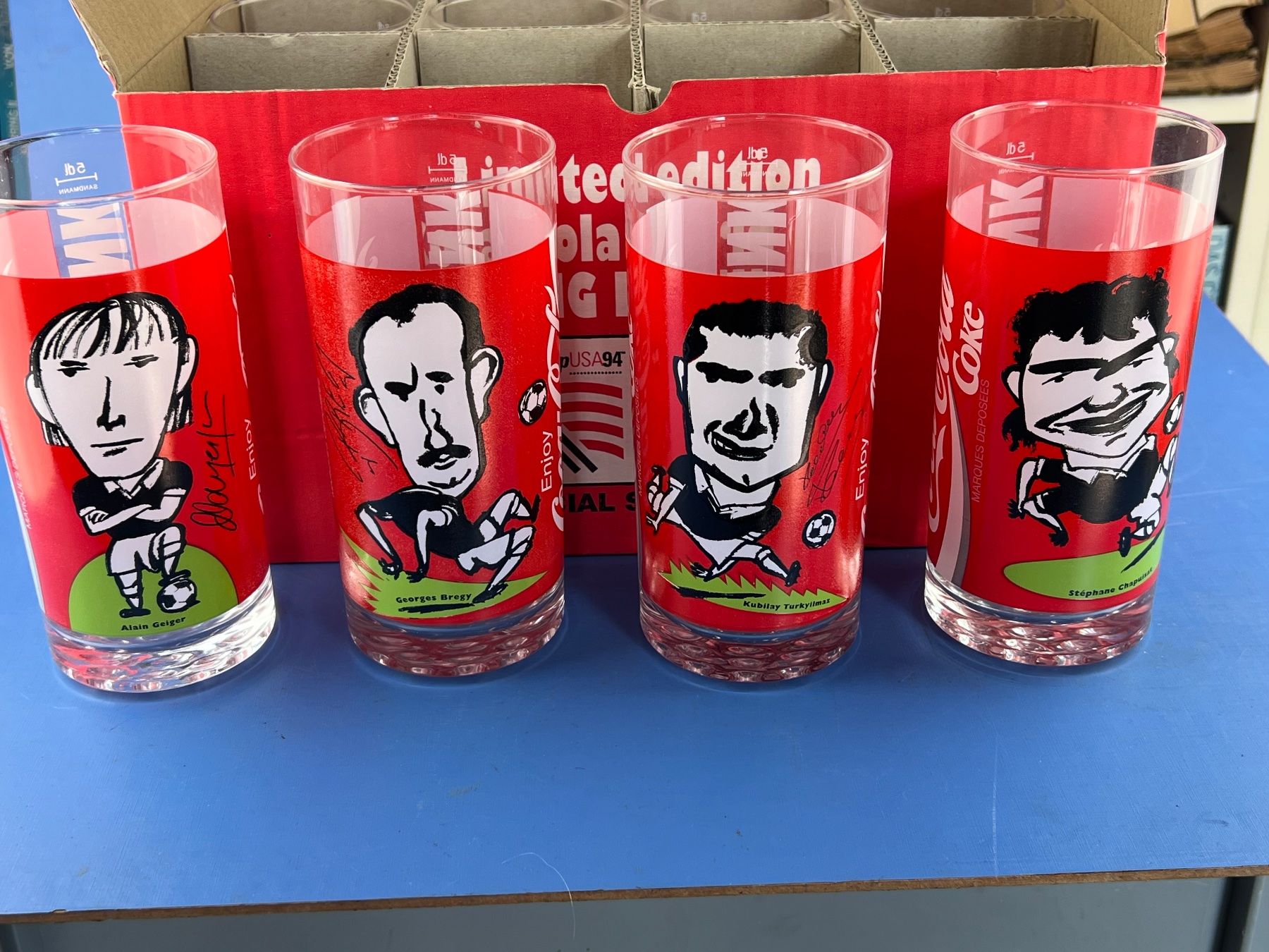 Coca-Cola Bicchieri: 12 Coca Cola Gläser World Cup 1992 ungebraucht – Usato da Unterengstringen venduto da Gustav03 6