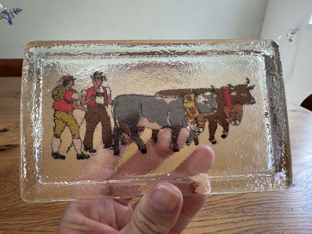 Sonstiges Geschirr: Appenzell Buttergeschirr aus Glas – Gebraucht aus Niederbüren von Oetschli