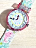 Kinderuhr Flik Flak pink blau Delfin-Motiv gebraucht