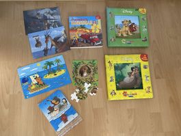 Kinder Puzzle Bücher Set: Disney, Baustelle, Drachen…