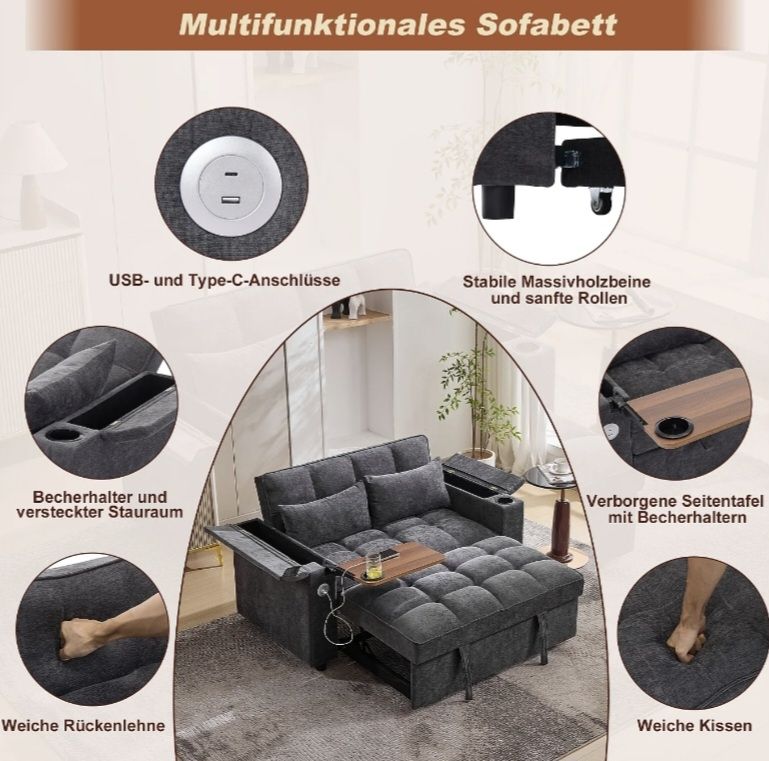 Divani: Schlafsofa grau-> Neupreis; CHF 492.- – Nuovo e nell'imballaggio originale da Rüti ZH venduto da dynastar6 3