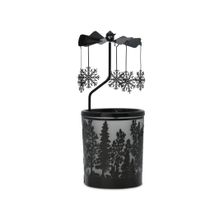 Teelicht-Karussell mit Winterwald-Motiv, neu