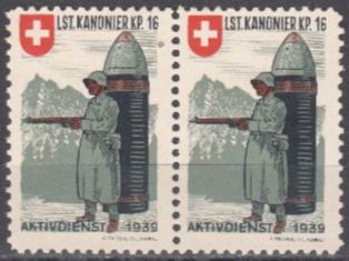 Tutti i francobolli: Artillerie Wi 108 im Paar postfrisch – Usato da Bürglen TG venduto da StampGraf