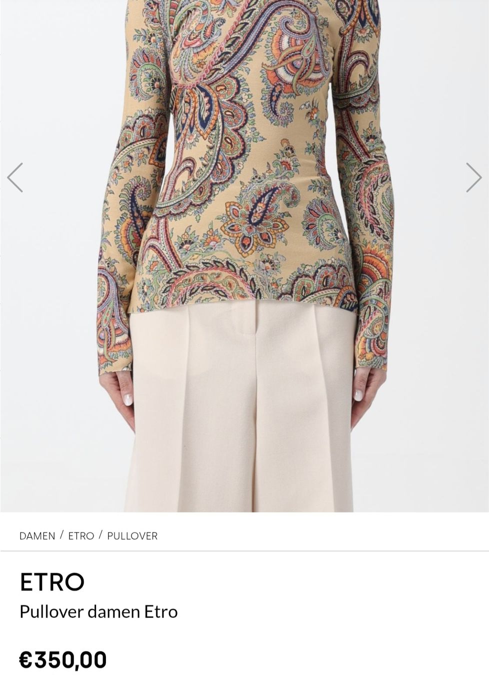 Etro Maglioni & Felpe: Etro Pullover Damen Gr. S - schönes Paisleymuster  – Usato da Ibach venduto da ole_6whn 5