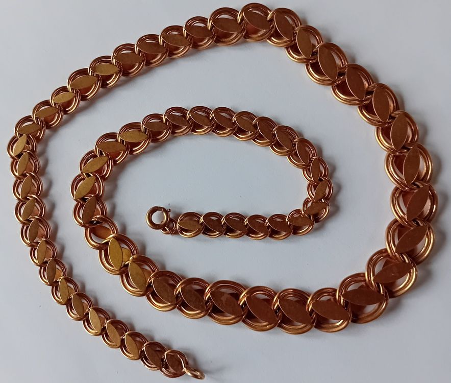Ancien Collier Métal Doré – France – Vintage – Bon état