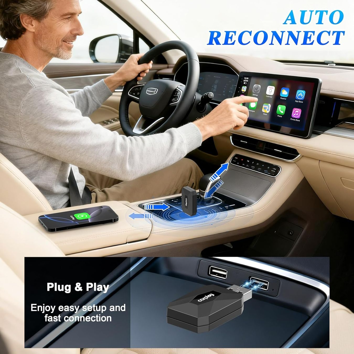 Unità & Adattatore: Wireless CarPlay & Android Auto Adapter USB-A/USB-C – Nuovo e nell'imballaggio originale da Suhr venduto da SchnapperCH 1