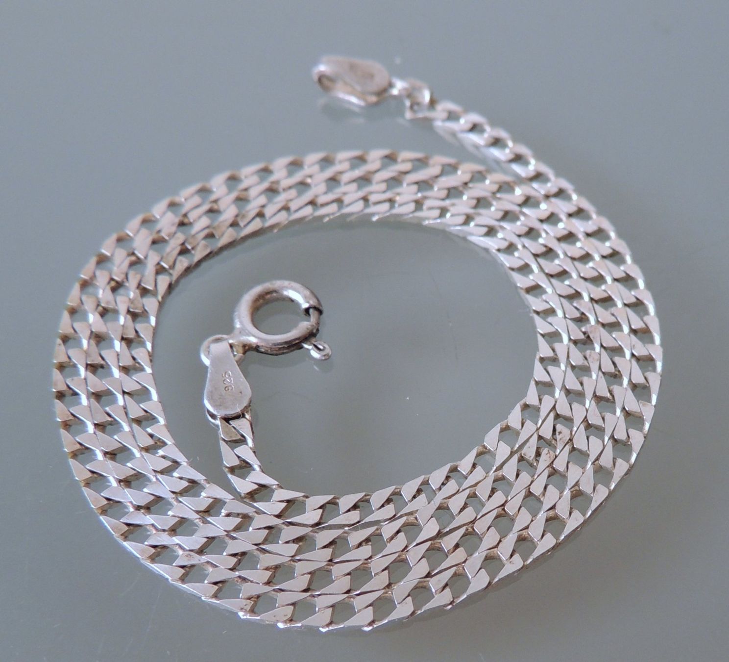 Catenine: Silber 925 Flachpanzer Halskette 41 cm / 2 mm – Usato da Waldenburg venduto da schaller707