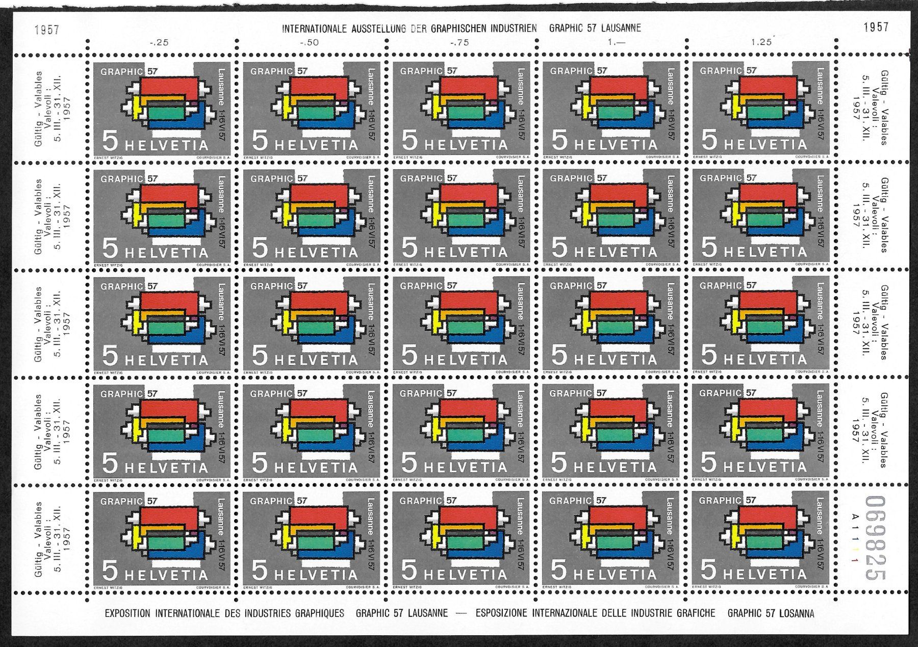 Tutti i francobolli: 1957 Bogen Satz komplett postfrisch einwandfrei – Nuovo (secondo la descrizione) da Eggersriet venduto da stamp303