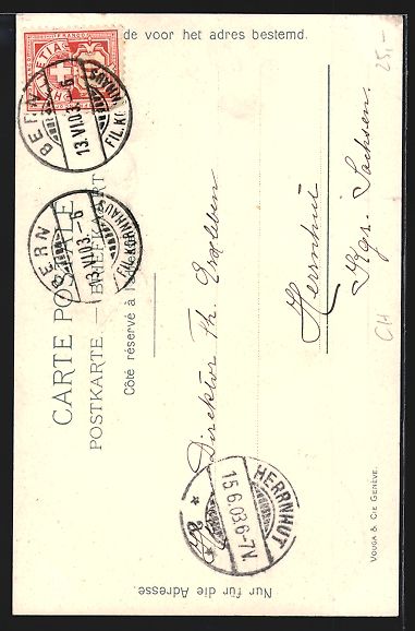 Cartes postales: Bern, Teilansicht mit Kirche, Chocolats  – D'occasion à Berlin par bartko-reher 1