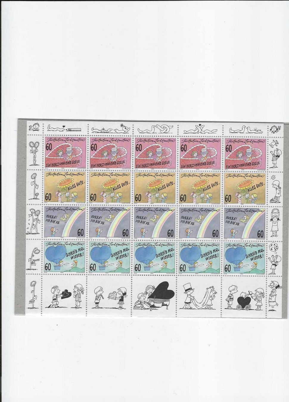 Tutti i francobolli: LIECHTENSTEIN 1995 ** KLEINBOGEN – Nuovo (secondo la descrizione) da Dintikon venduto da bonita099
