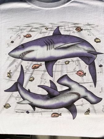 Cooles Hai T-Shirt, vintage Sommer Look, Grösse 2XL 🦈!