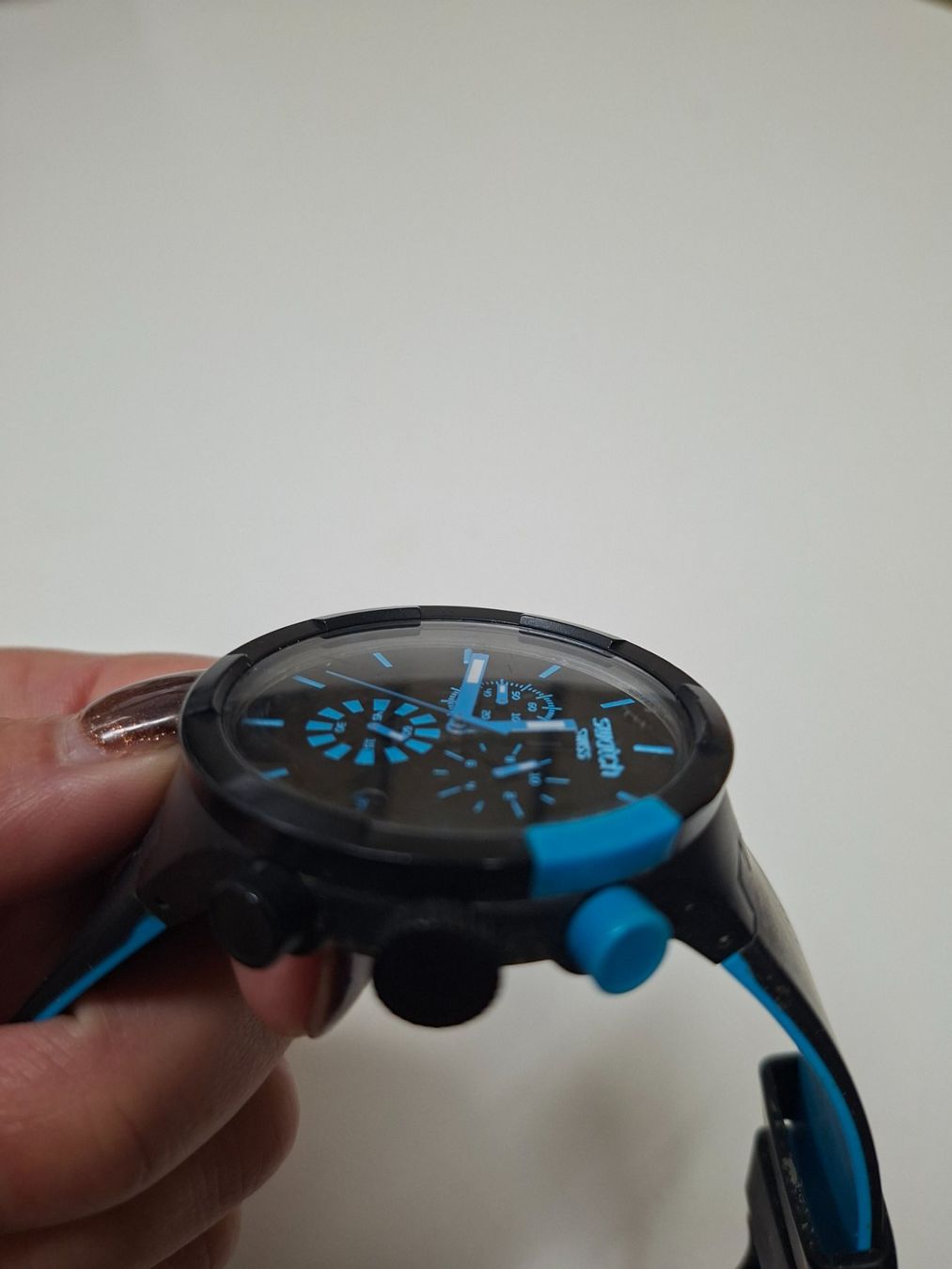 Swatch Orologi: Swatch; BIG BOLD CHRONO / CHECKPOINT BLUE 47mm – Usato da Boniswil venduto da Totomat-Lady2 3