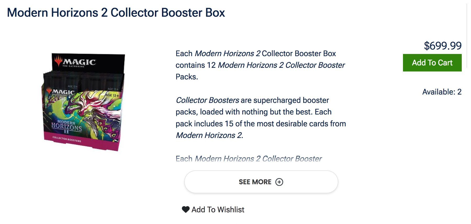Magic The Gathering Cartes à collectionner: MTG - Modern Horizons 2 Collector Booster Box – Neuf avec emballage d'origine à Reinach BL par Flower_Kid_82 4