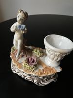 Antike Porzellan Cherub Figur Kerzenhalter