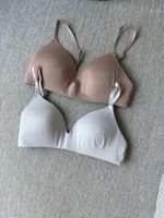 2 H&M classic bras B75 (white + beige)