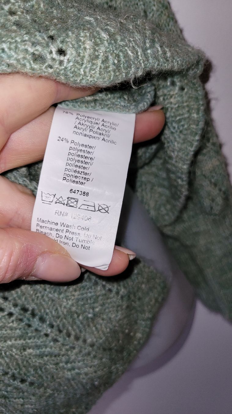 Boléros: Damen Strickjacke grün mit Bindegurt – D'occasion à Horgenberg par Klatschmohnmaria 3