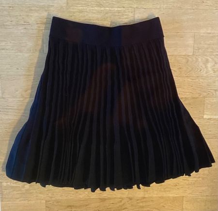 MAJE Jupe noire maille plissée t.3 (38) - NEUVE