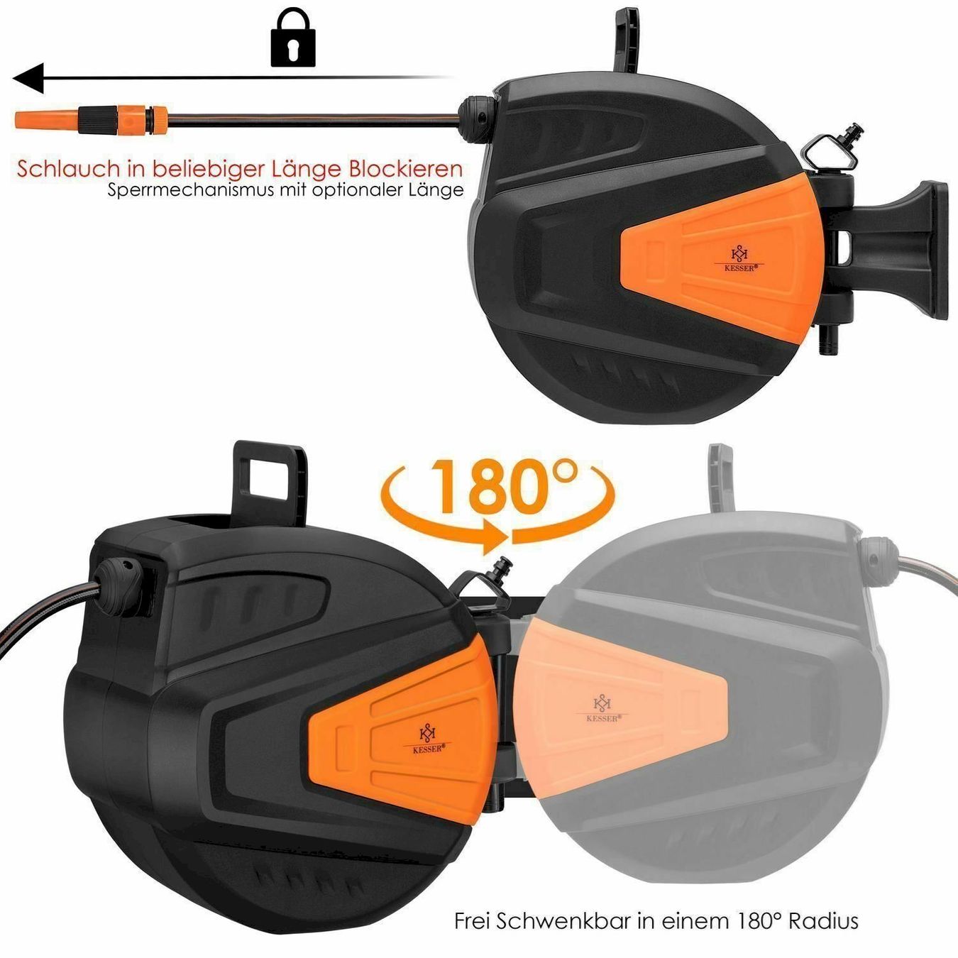 Tuyaux & tubes: KESSER Schlauchaufroller Orange 20 Meter – Neuf avec emballage d'origine à Bottighofen par zaap 3