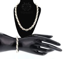 HALSKETTE ZWEITEILIG/ MIT ARMBAND IN 925er STERLING SILBER