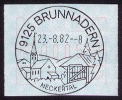 ATM 6_K-VO 9125 BRUNNADERN_23.8.82__ERSTTAG Werbestempel !