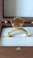Superbe Bague Cocktail en Argent doré et Citrine de Madère !