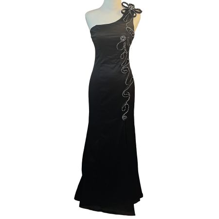 J'adore – Schwarzes Abendkleid mit einer Schulter