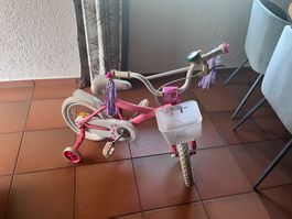 Rosa Kindervelo 14 Zoll mit Stützräder