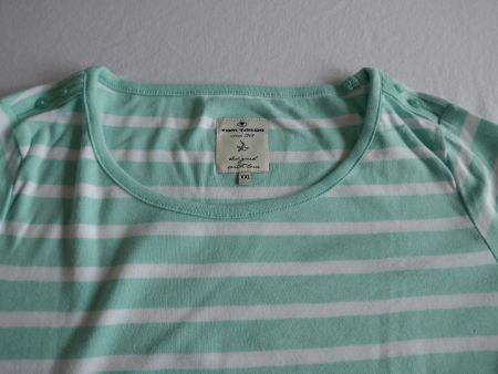 NEU !  Tom Tailor T-Shirt, grün/weiss gestreift