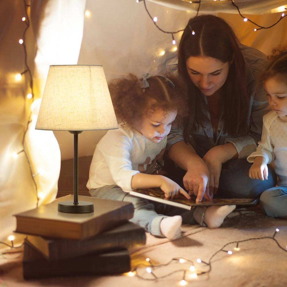 Lampade: 2x Nachttischlampen E27 Metall Leinenbeige – Nuovo e nell'imballaggio originale da Nuglar venduto da SmartLiving24 5