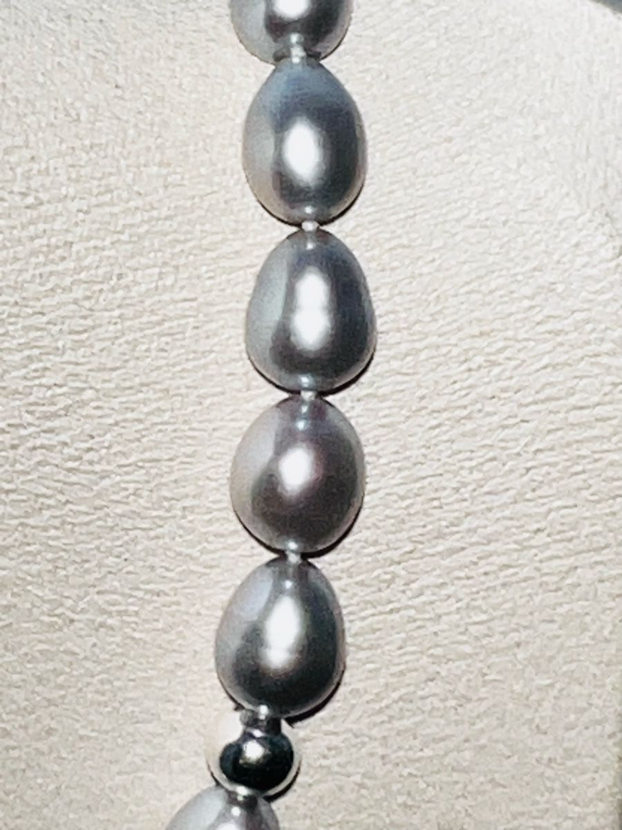 Edel Ketten: Perlenkette grau Silber 925 - 48 cm edel – Neu (gemäss Beschreibung) aus Basel von MarhiAliss68 4