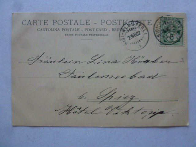 Cartoline postali: Ansichtskarte Rigi-Klösterli 1902 – Usato da Walkringen venduto da Casablanca777 1