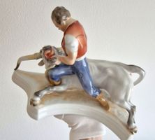 Herend Porzellan Figur grosser seltener Stierbändiger 29x18