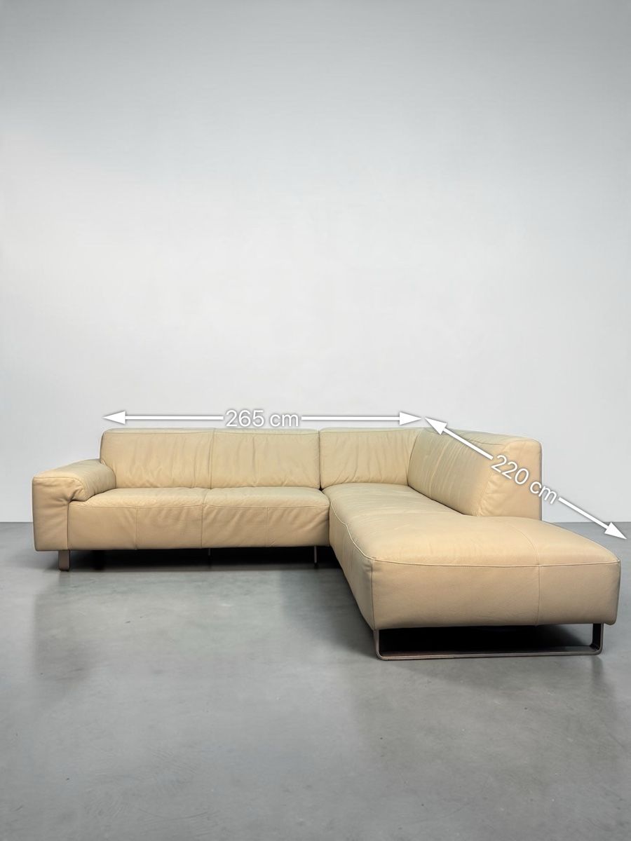 Pfister Sofas: Pfister-Ecksofa aus Echtleder, pistazien-beige – Gebraucht aus Bachenbülach von Sofalab.swiss 9