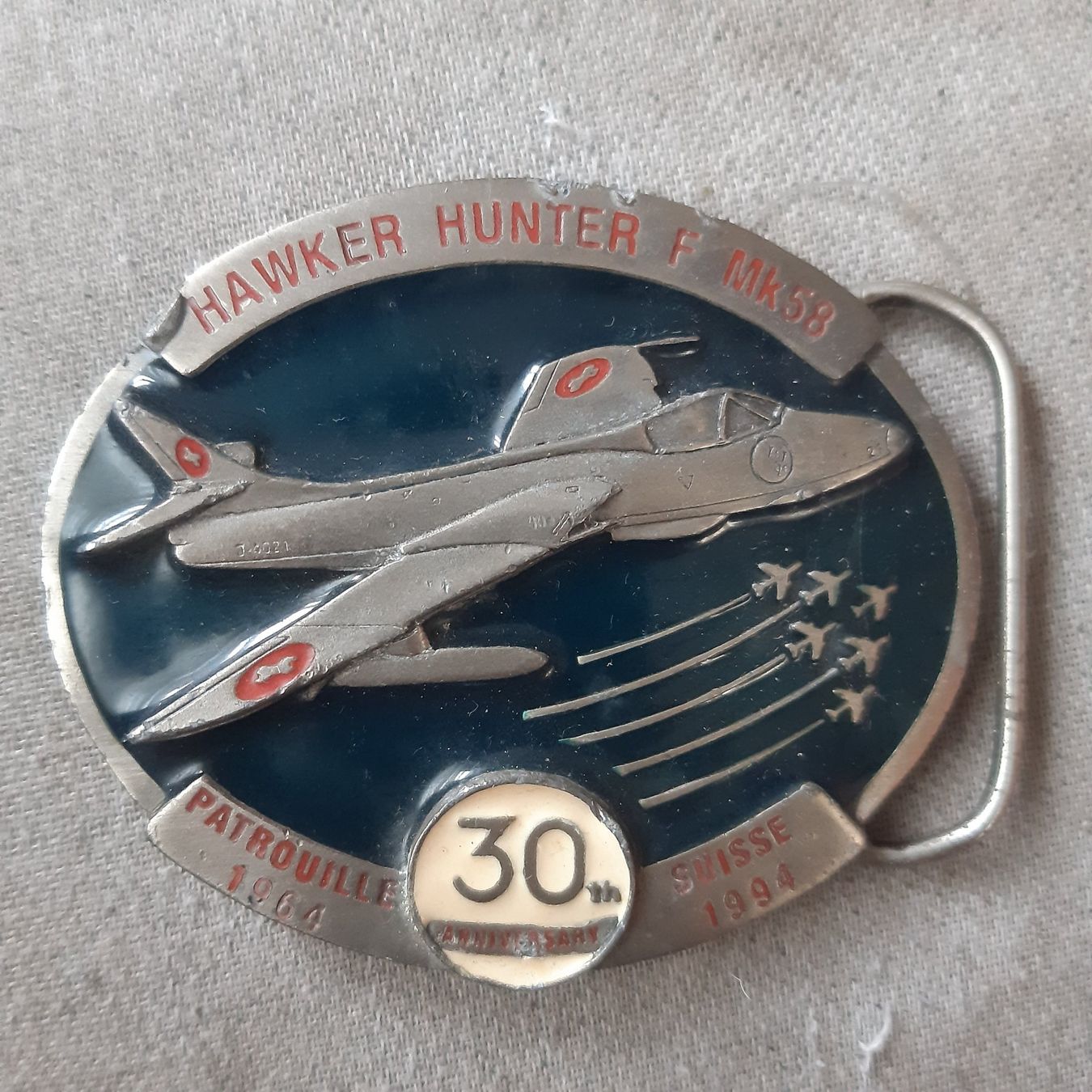Cartoline postali: Gürtelschnalle Hunter Schweizer Luftwaffe – Usato da Giffers venduto da attila07